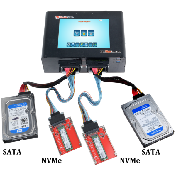 SuperWiper 8″ 3 NVMe + 7 SATA/SAS Portable Data Erase Unit