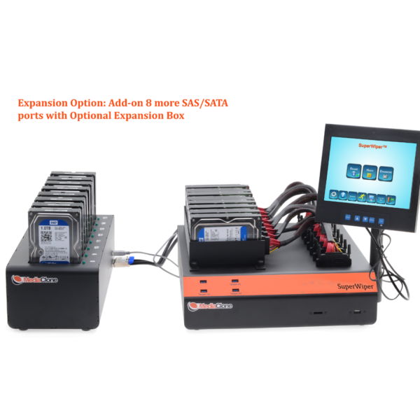 SuperWiper Desktop Pro Gen-3 Standalone Multiple Drive Eraser Unit with 16 SAS/SATA Ports