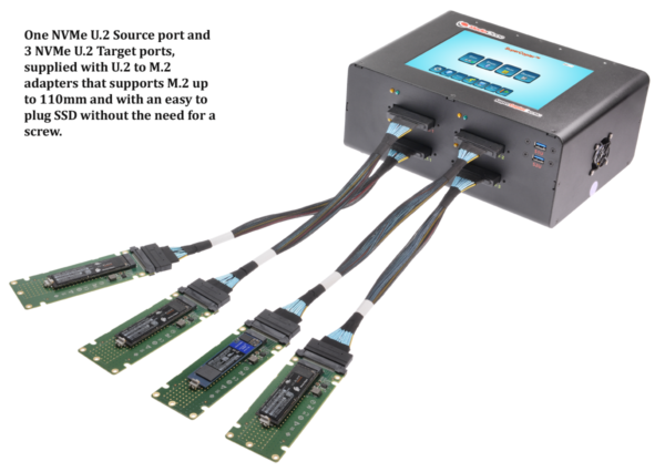 SuperCopier IT 8" 4 NVMe Ports Portable Drive Duplicator Unit with a Thunderbolt 3.0 Port - Image 2